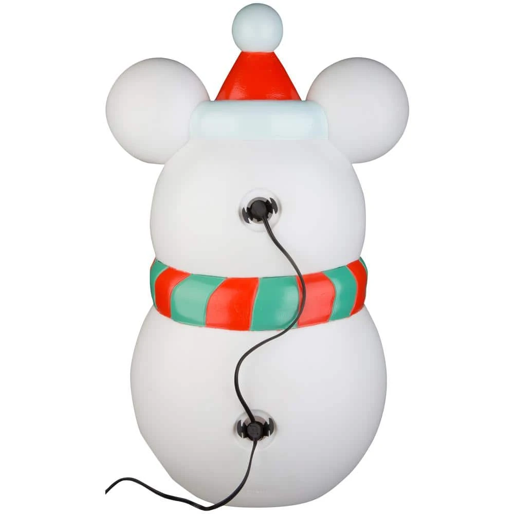 23.62 In. H X 9.25 In. W X 14.57 In. L Christmas Lighted Blow Mold Outdoor Decor-Stylized Mickey Mouse Snowman 2 23.62 In. H X 9.25 In. W X 14.57 In. L Christmas Lighted Blow Mold Outdoor Decor-Stylized Mickey Mouse Snowman - Image 2