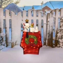 26 In. Tall Snoopy On Dog House Yard Art -Northlight Shop christmas yard decorations pw 56350 31 1000