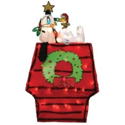 26 In. Tall Snoopy On Dog House Yard Art