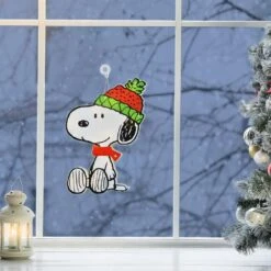 12 In. Snoopy And Woodstock Christmas Window Decor -Northlight Shop christmas yard decorations pw 97397 1f 1000