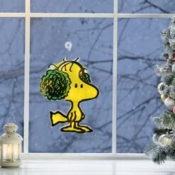 12 In. Snoopy And Woodstock Christmas Window Decor -Northlight Shop christmas yard decorations pw 97397 4f 1000