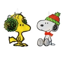 12 In. Snoopy And Woodstock Christmas Window Decor