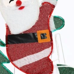 36 In. Multi-Color Fabric Yard Sculpture Christmas Santa On Peppermint Bike Holiday Decoration -Northlight Shop christmas yard decorations whhd1793 1d 1000