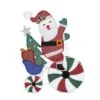 36 In. Multi-Color Fabric Yard Sculpture Christmas Santa On Peppermint Bike Holiday Decoration -Northlight Shop christmas yard decorations whhd1793 64 1000