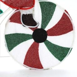 36 In. Multi-Color Fabric Yard Sculpture Christmas Santa On Peppermint Bike Holiday Decoration -Northlight Shop christmas yard decorations whhd1793 66 1000