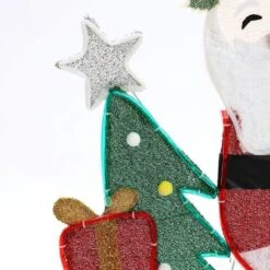 36 In. Multi-Color Fabric Yard Sculpture Christmas Santa On Peppermint Bike Holiday Decoration -Northlight Shop christmas yard decorations whhd1793 76 1000