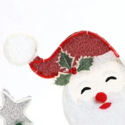 36 In. Multi-Color Fabric Yard Sculpture Christmas Santa On Peppermint Bike Holiday Decoration -Northlight Shop christmas yard decorations whhd1793 fa 1000