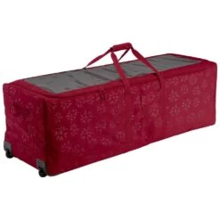 Cranberry Artificial Tree Storage Bag For Trees Up To 9 Ft. Tall Seasons Holiday Tree Rolling Storage Duffel