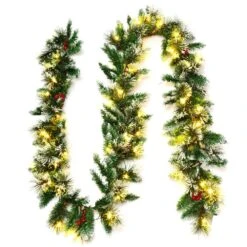 9 Ft. Battery Operated Pre-Lit LED Artificial Fall Garland With 50 LED Lights