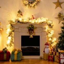 9 Ft. Pre-Lit Artificial Christmas Garland -Northlight Shop costway christmas garland ms2j 3g19 4f 1000