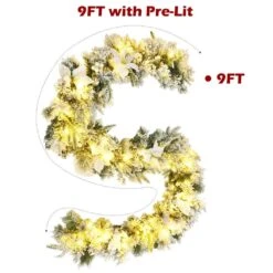 9 Ft. Pre-Lit Artificial Christmas Garland -Northlight Shop costway christmas garland ms2j 3g19 c3 1000