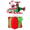 5 Ft. X 6 Ft. Christmas Inflatables Santa Claus With Helicopter On Gift Box -Northlight Shop costway christmas inflatables hcst04460 64 1000