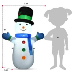 4 Ft. Pre-lit LED Lights Christmas Snowman Christmas Inflatable With Strong Weather Resistance 10 4 Ft. Pre-lit LED Lights Christmas Snowman Christmas Inflatable With Strong Weather Resistance -Northlight Shop costway christmas inflatables ms2j 2859u1 1f 1000