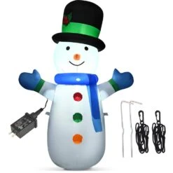 4 Ft. Pre-lit LED Lights Christmas Snowman Christmas Inflatable With Strong Weather Resistance 13 4 Ft. Pre-lit LED Lights Christmas Snowman Christmas Inflatable With Strong Weather Resistance -Northlight Shop costway christmas inflatables ms2j 2859u1 76 1000