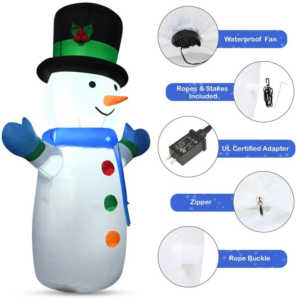 4 Ft. Pre-lit LED Lights Christmas Snowman Christmas Inflatable With Strong Weather Resistance 6 4 Ft. Pre-lit LED Lights Christmas Snowman Christmas Inflatable With Strong Weather Resistance - Image 6