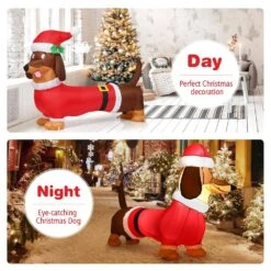 5 Ft. Pre-Lit LED Lights Christmas Dog Christmas Inflatable With Waterproof Fan -Northlight Shop costway christmas inflatables ms2j 2881u1 4f 1000