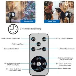13.5 In. Rotating Black Christmas Projector Light With Remote Control -Northlight Shop costway christmas light projectors bxd4 a74 a8u1 fa 1000