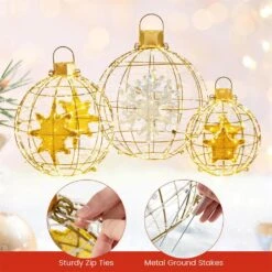 1.75 Ft. 732-Count Bright LED Lights Gold Christmas Lantern Balls Ornaments Yard Decoration 13 1.75 Ft. 732-Count Bright LED Lights Gold Christmas Lantern Balls Ornaments Yard Decoration -Northlight Shop costway christmas novelty lights hcst04665 1f 1000