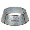 23.5 In. Silver Galvanized Metal Christmas Tree Collar