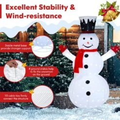 6 Ft. Lighted Artificial Christmas Snowman Pre-Lit Pop-up Xmas Snowman -Northlight Shop costway christmas yard decorations cm24150us wh 66 1000