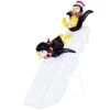 4 Ft. Pre-Lit Christmas Penguin Ice Skating Decoration With Snowy Slide And LED Lights -Northlight Shop costway christmas yard decorations cm24281us 64 1000