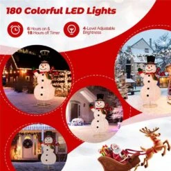 6 Ft. Pre-lit Christmas Snowman Xmas Decoration 8 Lighting Modes 4 Brightness -Northlight Shop costway christmas yard decorations cm24287us 66 1000