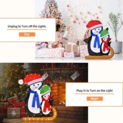 44 In. Lighted Standing Penguins Artificial Christmas Decoration Pre-Lit 80 LED Bulbs -Northlight Shop costway christmas yard decorations eu 10n021ca 44 1000