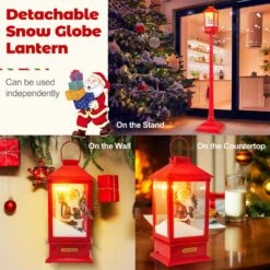 61 In. Red Christmas Street Lamp With Detachable Snow Globe Lantern Street Light Inside -Northlight Shop costway christmas yard decorations hcst04428 1f 1000