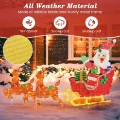 38.4 In. Multi-color Christmas Santa Claus With Reindeer LED Lights 12 Ground Stakes Cable Tiers 13 38.4 In. Multi-color Christmas Santa Claus With Reindeer LED Lights 12 Ground Stakes Cable Tiers -Northlight Shop costway christmas yard decorations hcst04466 44 1000