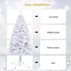 7.5 Ft. White Unlit Hinged Artificial Christmas Tree Pine Tree With 1346 Tips 11 7.5 Ft. White Unlit Hinged Artificial Christmas Tree Pine Tree With 1346 Tips -Northlight Shop costway unlit christmas trees ghm0284 4f 1000