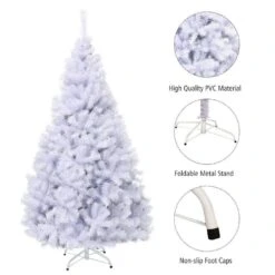 7.5 Ft. White Unlit Hinged Artificial Christmas Tree Pine Tree With 1346 Tips 14 7.5 Ft. White Unlit Hinged Artificial Christmas Tree Pine Tree With 1346 Tips -Northlight Shop costway unlit christmas trees ghm0284 fa 1000
