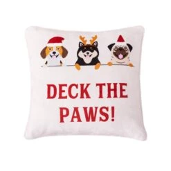 50 In. X 60 In. Polyester Microfiber Paws Christmas Throw With 18 In. Square Pillow -Northlight Shop country living christmas textiles cl105muos 76 1000