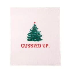 50 In. X 60 In. Polyester Microfiber Gussied Up Christmas Throw With 18 In. Square Pillow