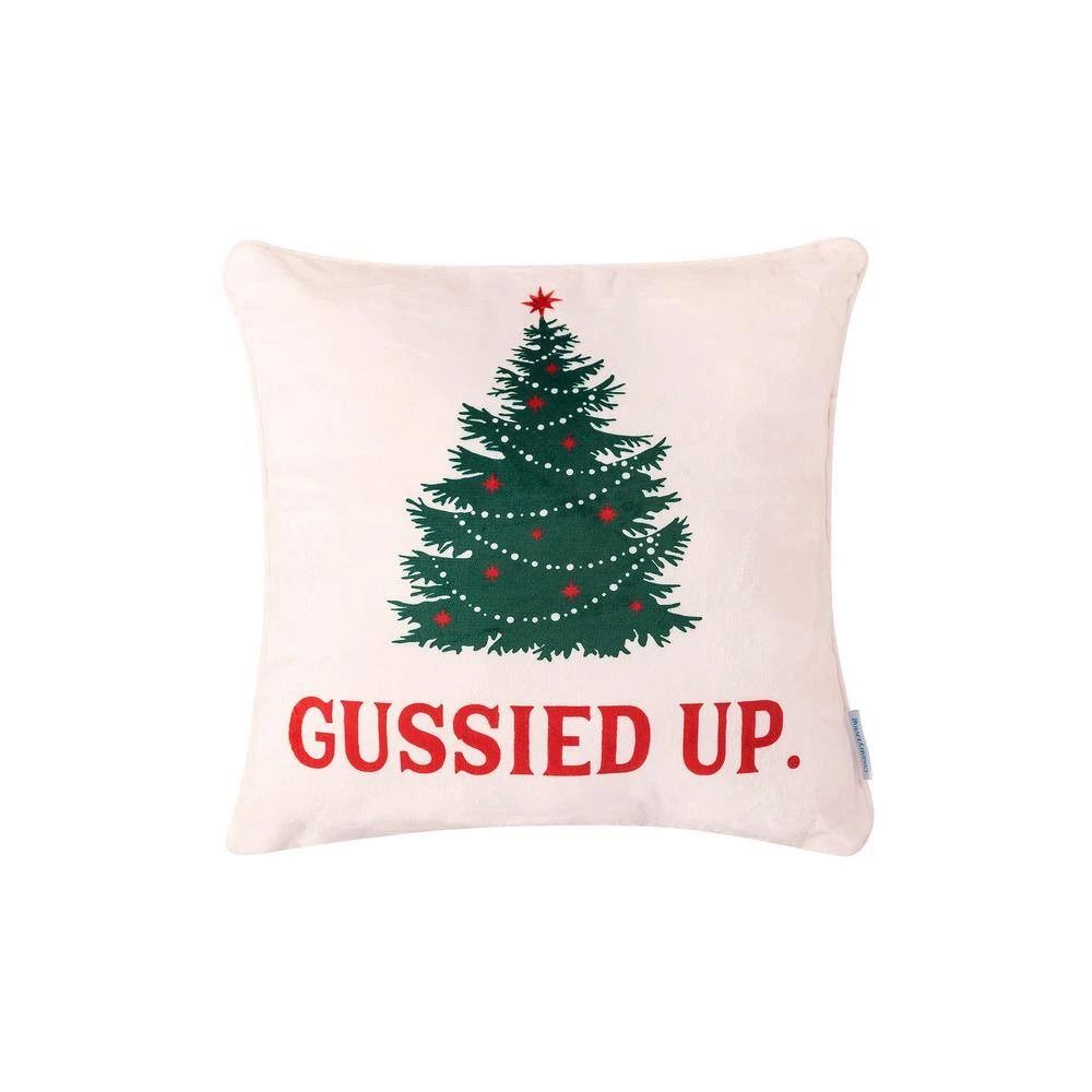 50 In. X 60 In. Polyester Microfiber Gussied Up Christmas Throw With 18 In. Square Pillow 7 50 In. X 60 In. Polyester Microfiber Gussied Up Christmas Throw With 18 In. Square Pillow - Image 7