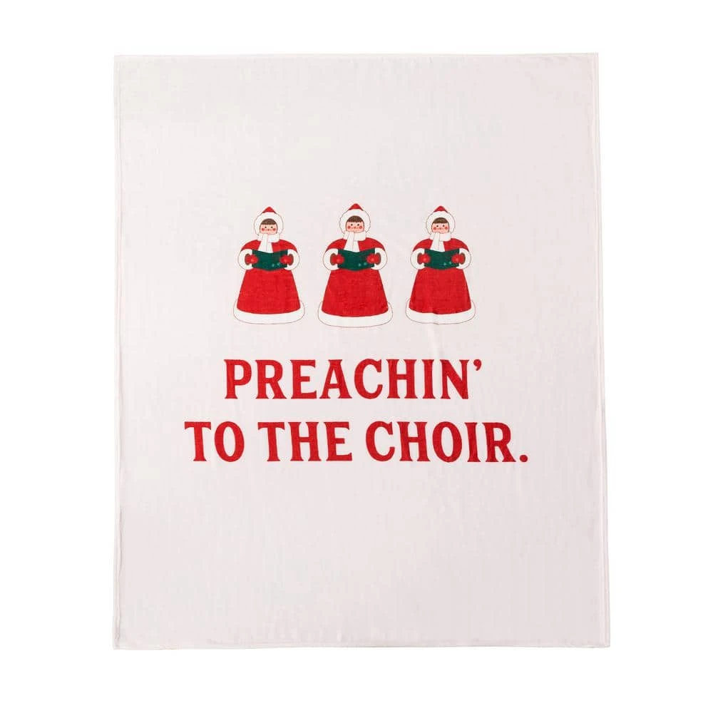50 In. X 60 In. Polyester Microfiber Preachin Christmas Throw With 18 In. Square Pillow 1 50 In. X 60 In. Polyester Microfiber Preachin Christmas Throw With 18 In. Square Pillow