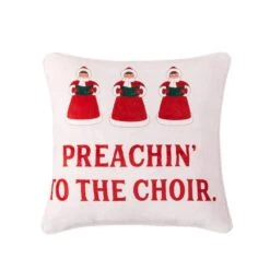 50 In. X 60 In. Polyester Microfiber Preachin Christmas Throw With 18 In. Square Pillow 14 50 In. X 60 In. Polyester Microfiber Preachin Christmas Throw With 18 In. Square Pillow -Northlight Shop country living christmas textiles cl108muos 76 1000
