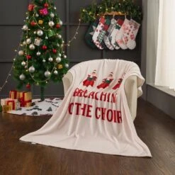 50 In. X 60 In. Polyester Microfiber Preachin Christmas Throw With 18 In. Square Pillow 9 50 In. X 60 In. Polyester Microfiber Preachin Christmas Throw With 18 In. Square Pillow -Northlight Shop country living christmas textiles cl108muos c3 1000