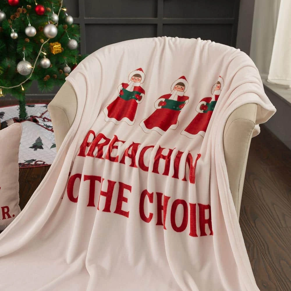 50 In. X 60 In. Polyester Microfiber Preachin Christmas Throw With 18 In. Square Pillow 6 50 In. X 60 In. Polyester Microfiber Preachin Christmas Throw With 18 In. Square Pillow - Image 6