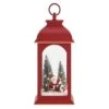 Tabletop Red Christmas Santa Winter Scene Diorama Lighted Lantern Decoration