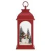 Tabletop Red Christmas Snowman Winter Scene Diorama Lighted Lantern Decoration
