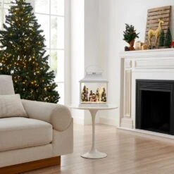 Tabletop White Christmas Holiday Winter Scene Diorama Lighted Lantern Decoration - Rectangle -Northlight Shop danya b christmas centerpieces uw1167 44 1000