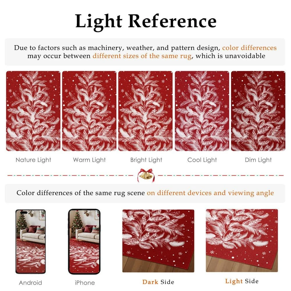 Christmas 2 Ft. X 3 Ft. Red Feather Christmas Tree Area Rug 5 Christmas 2 Ft. X 3 Ft. Red Feather Christmas Tree Area Rug - Image 5