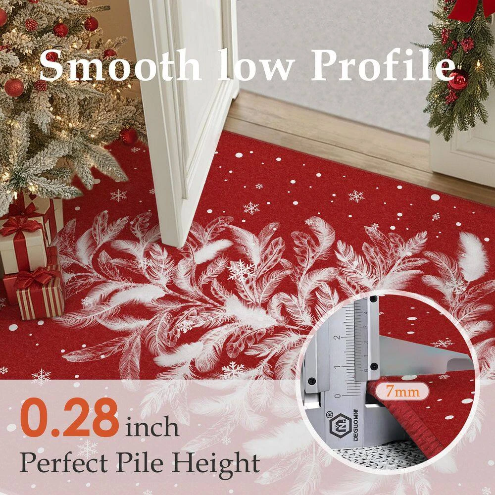 Christmas 2 Ft. X 3 Ft. Red Feather Christmas Tree Area Rug 4 Christmas 2 Ft. X 3 Ft. Red Feather Christmas Tree Area Rug - Image 4