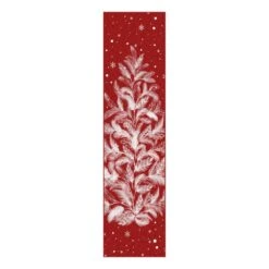 Christmas 2 Ft. X 8 Ft. Red Feather Christmas Tree Area Rug