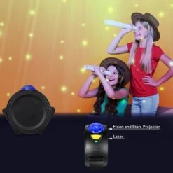 Star Projector - Starlight Sky Laser Projector With LED Nebula, Stars, And Moon Reflection (Black) -Northlight Shop dartwood christmas light projectors starprojectorblkus 1f 1000