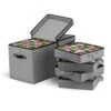 13.5 In. Gray 600D Polyester Holiday Ornament Storage Box 128-Ornaments -Northlight Shop decoration storage osd 111 gry h 64 1000
