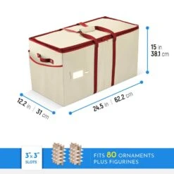 16.7 In. Off-White/Ivory Non-Woven Fabric Ornament And Figurine Storage Box 80-Ornaments -Northlight Shop decoration storage osp 121 ivr h 1f 1000
