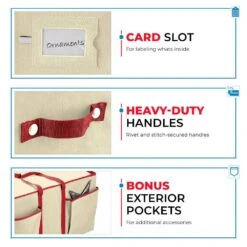 16.7 In. Off-White/Ivory Non-Woven Fabric Ornament And Figurine Storage Box 80-Ornaments -Northlight Shop decoration storage osp 121 ivr h 4f 1000