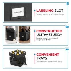 15 In. Black 600D Polyester Holiday Ornament Storage Box 64-Ornaments -Northlight Shop decoration storage osy 101 blk h 4f 1000