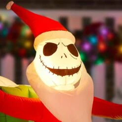 Disney 11.5 Ft. Inflatable Colossal Jack Skellington Sleigh Scene -Northlight Shop disney christmas inflatables 117112 a0 1000